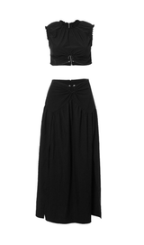 Slim long skirt suit