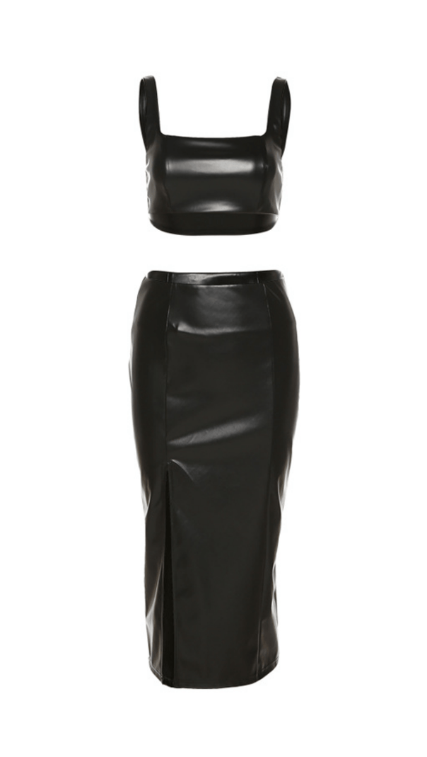TUTA DUE PEZZI CON GILET IN PU