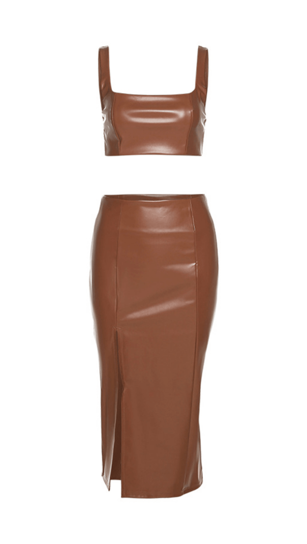 TUTA DUE PEZZI CON GILET IN PU