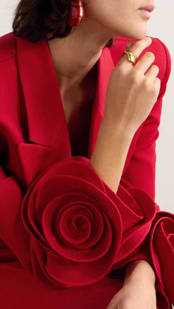 AIIZIE SOPHIA ROSE APPLIQUÉ BLAZER IN RED - product image