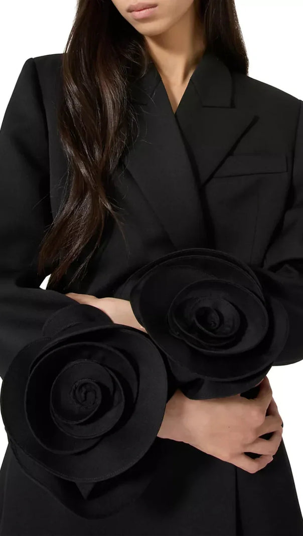 AIIZIE SOPHIA ROSE APPLIQUÉ BLAZER IN BLACK - product image