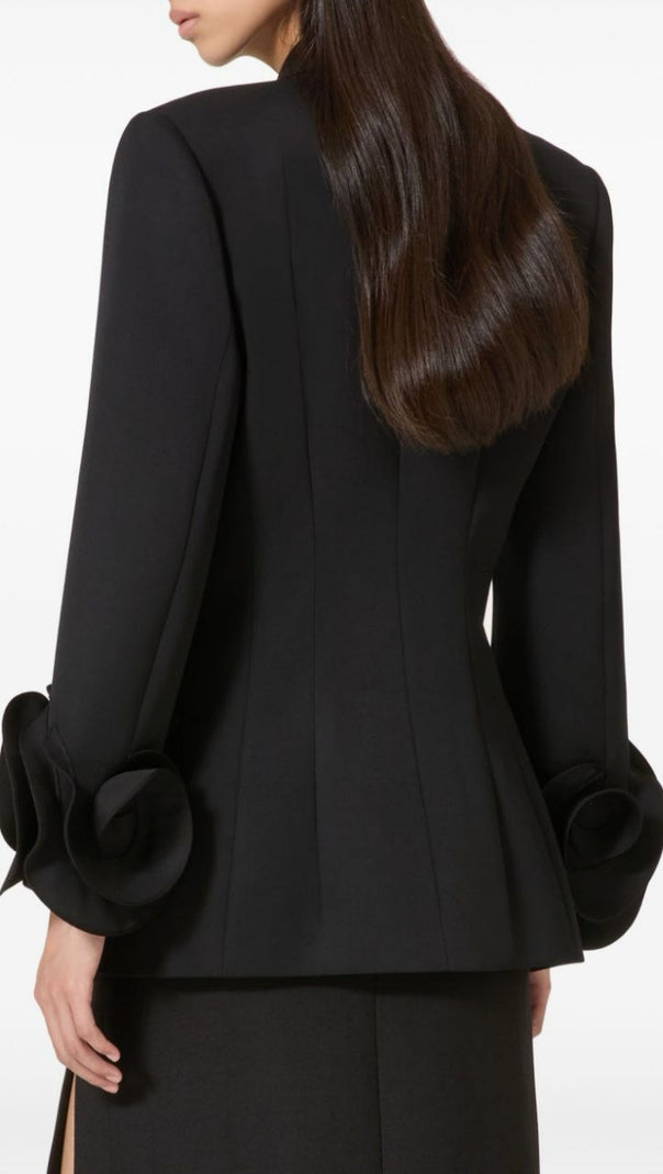 AIIZIE SOPHIA ROSE APPLIQUÉ BLAZER IN BLACK - product image