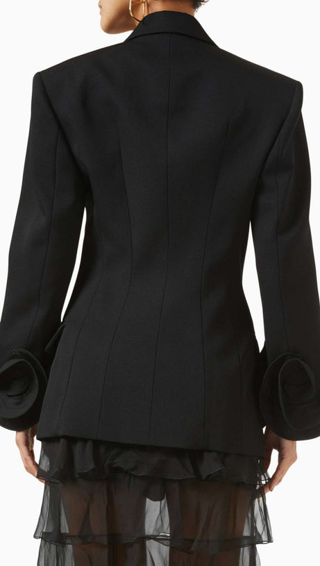 SOPHIA ROSE APPLIQUÉ BLAZER IN BLACK