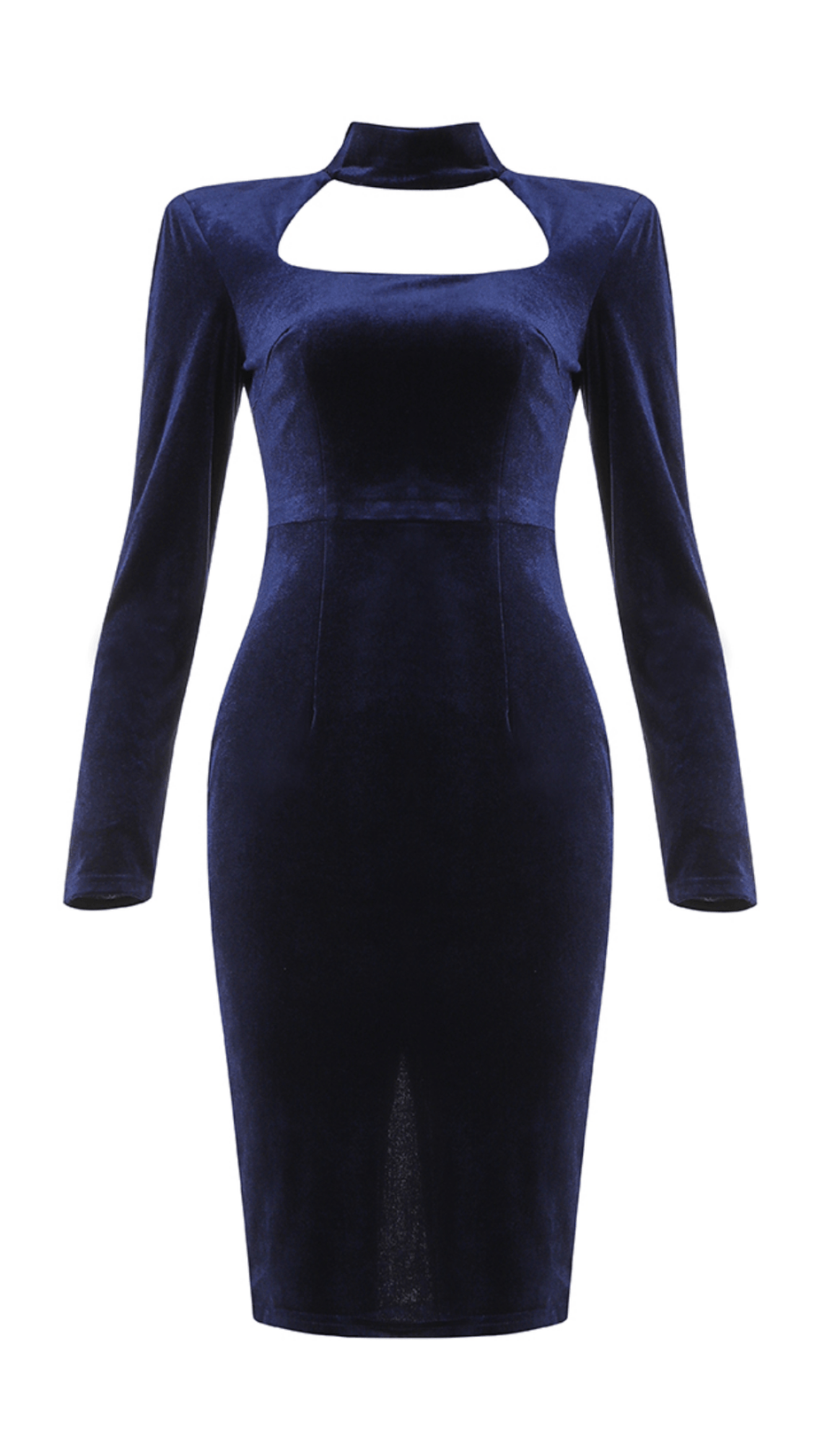 SQUARE NECK GOLD VELVET DRESS