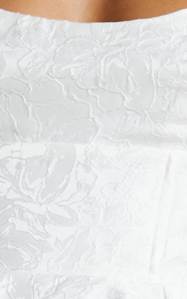 CORSET SCOOP NECK FIT AND FLARE DRESS