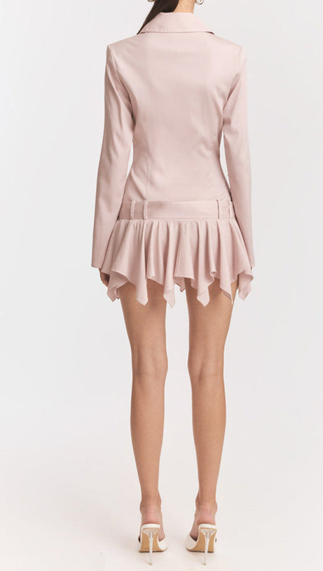 Dinah – Mini-Hemdkleid mit Schirmsaum in Rosa