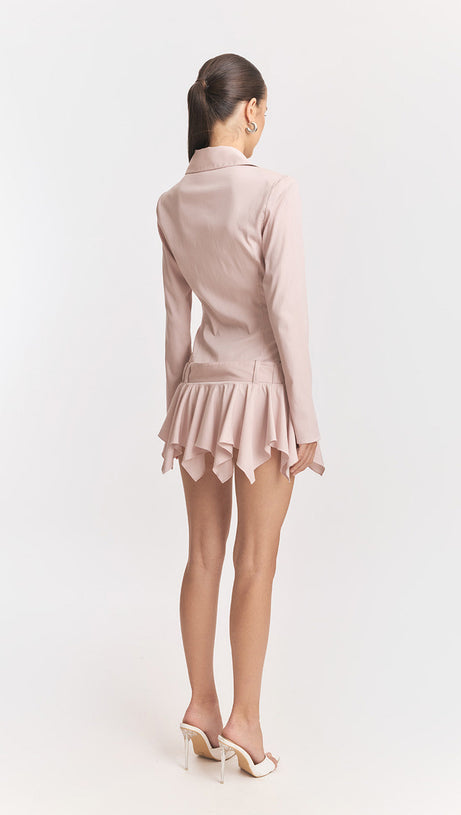 Dinah – Mini-Hemdkleid mit Schirmsaum in Rosa