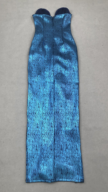 ABITO CON STAMPA DI STRASS SENZA SPALLINE