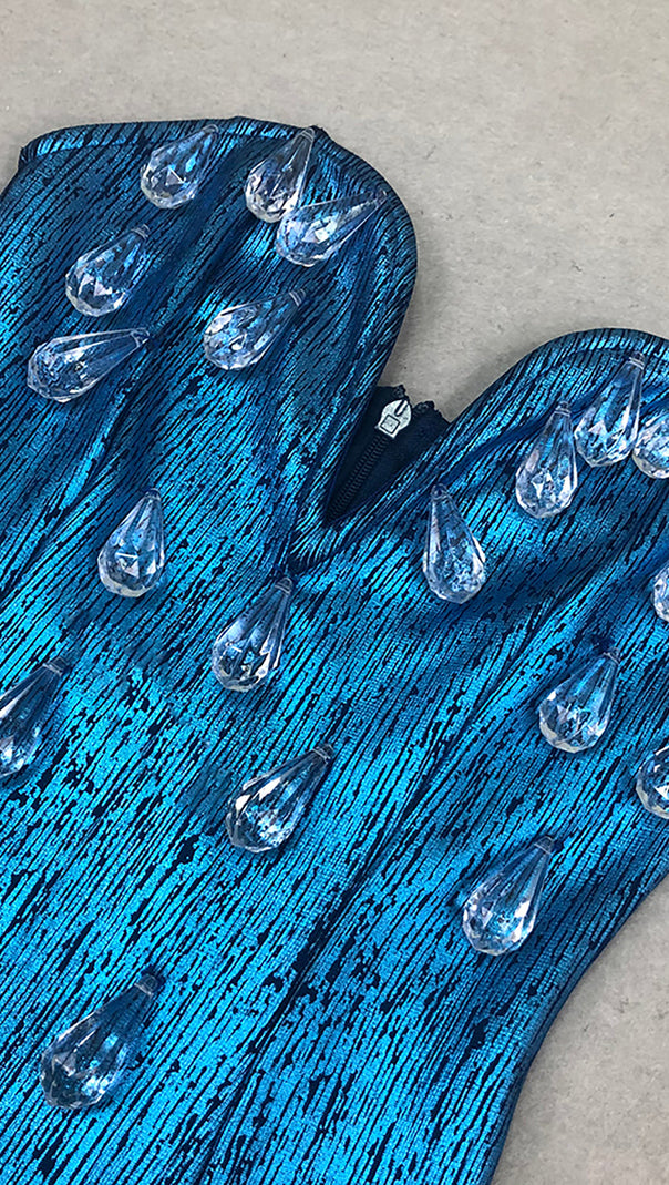 AIIZIE STRAPLESS RHINESTONE PRINT DRESS - product image