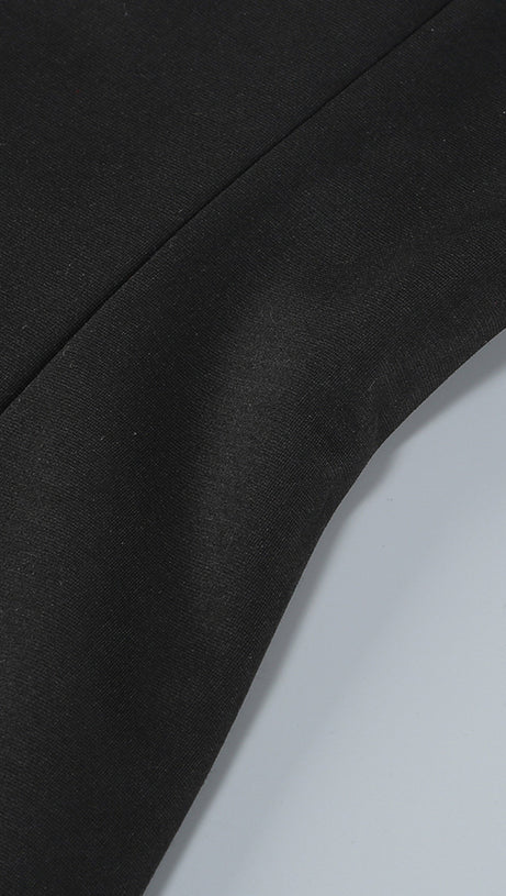 Trägerloses Maxikleid in A-Linie Schwarz Elfenbein