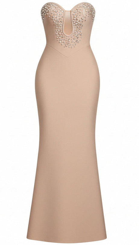HAVILAH GLAMOUR STRAPLESS EMBELLISHED BANDAGE MAXI GOWN