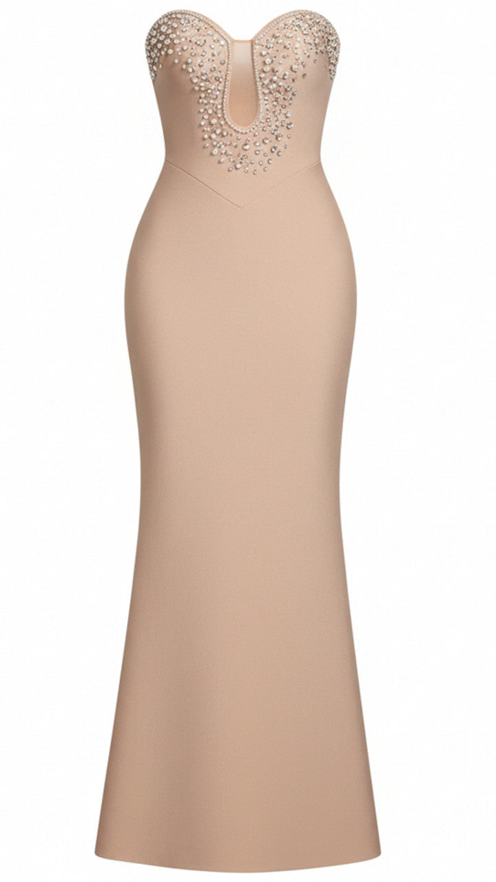 HAVILAH GLAMOUR STRAPLESS EMBELLISHED BANDAGE MAXI GOWN