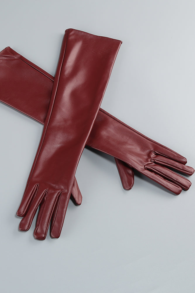 Strapless High Slit Gown With Gloves