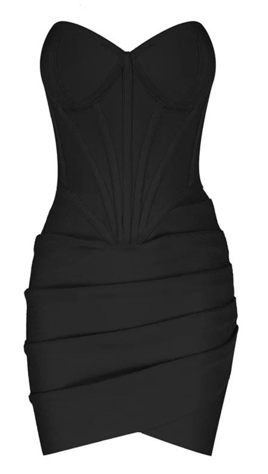 STRIPED PLEATED DRESS WITH TUBE TOP