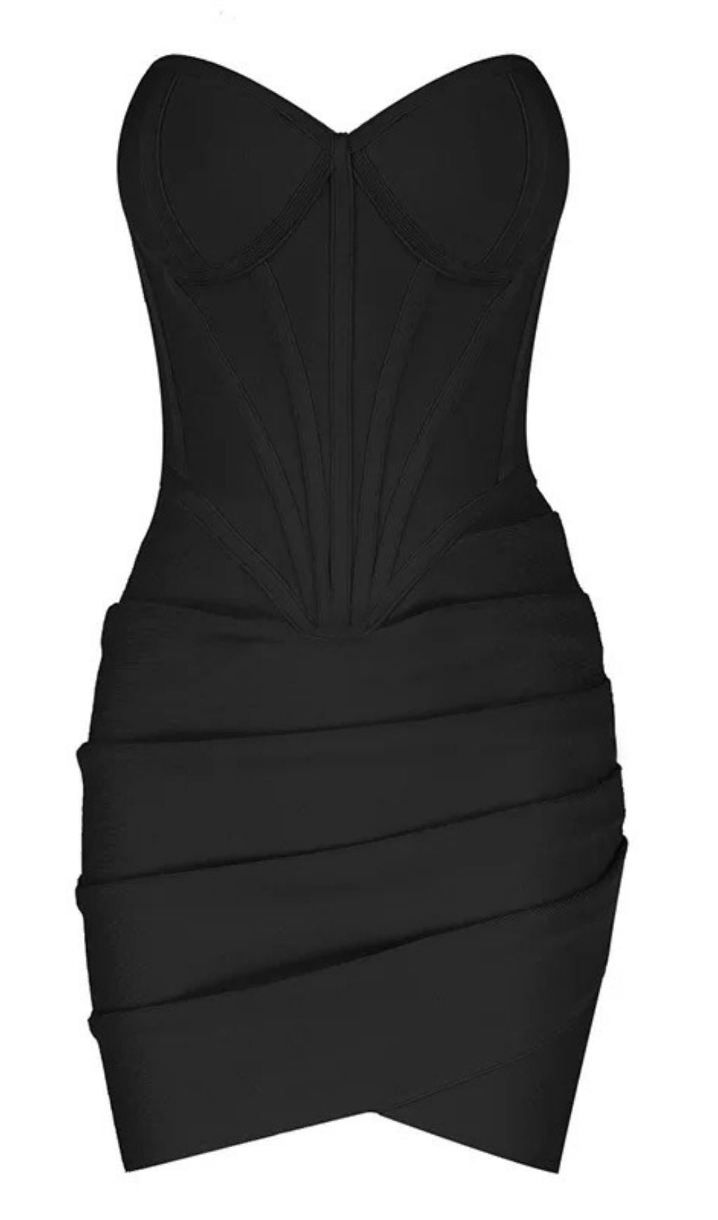 ABITO A RIGHE CON PLISSETTATURE E TOP A TUBINO