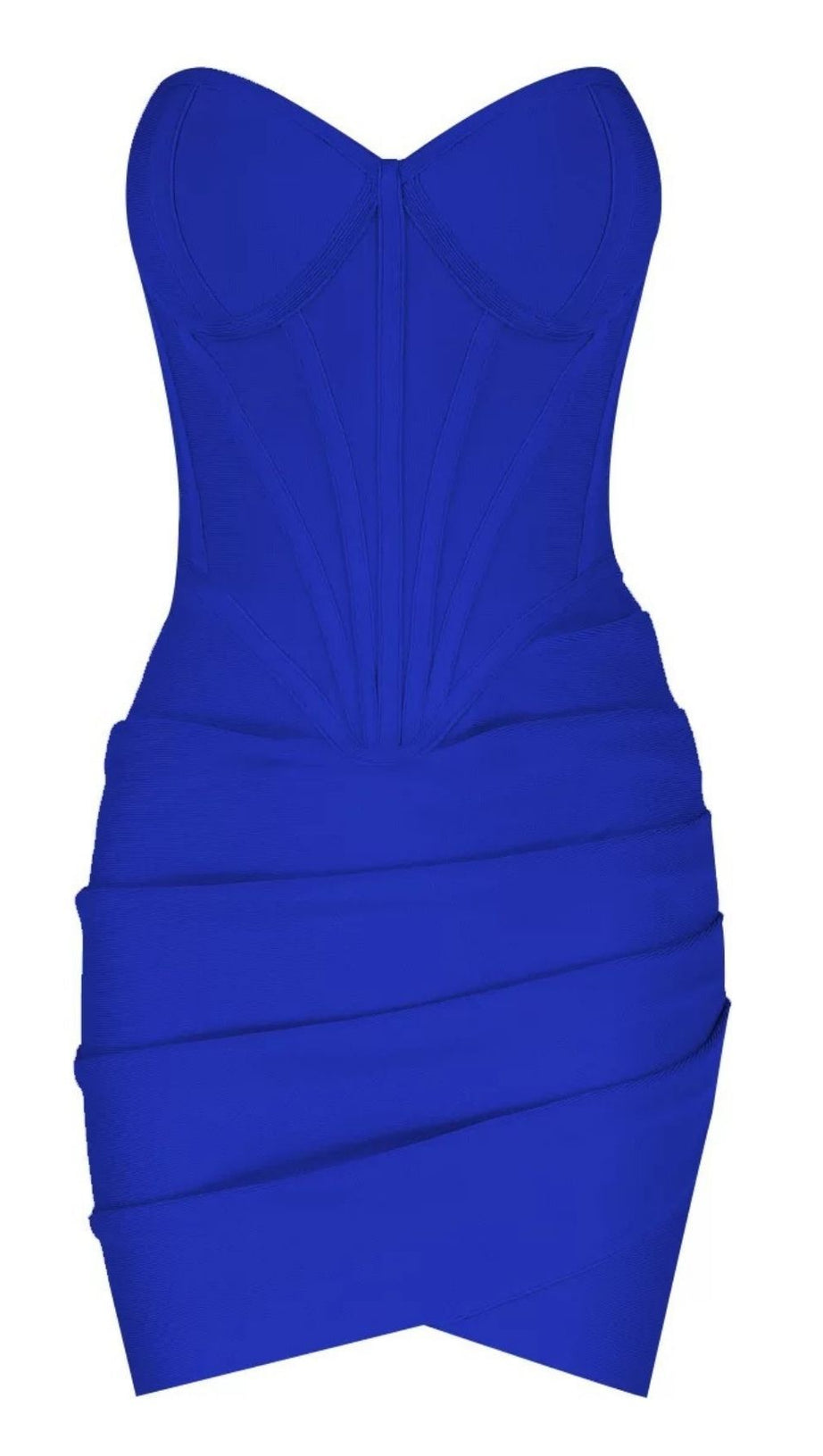 STRIPED PLEATED DRESS WITH TUBE TOP