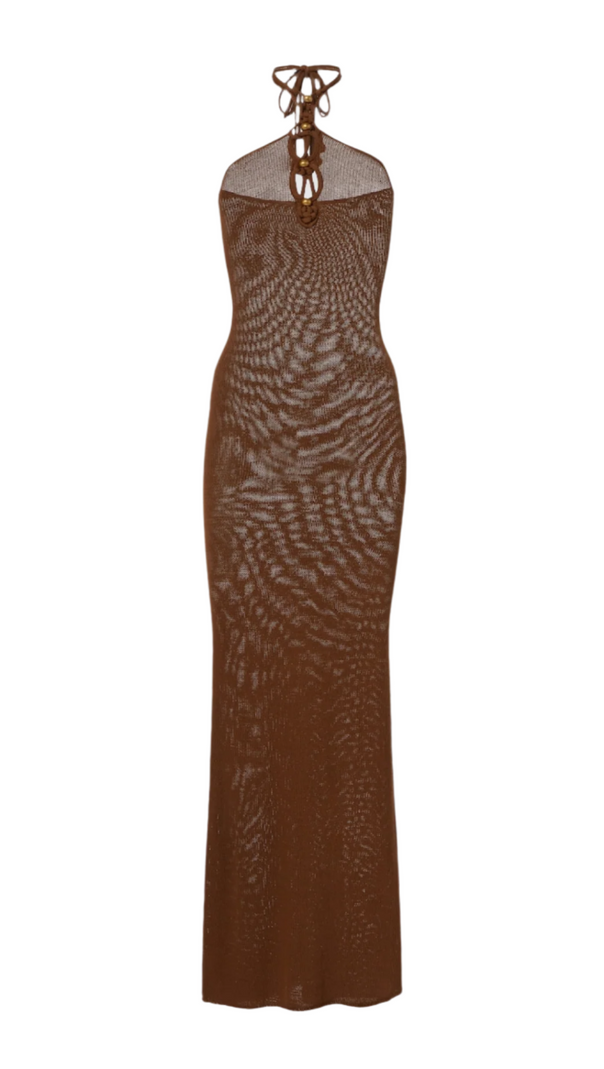 AIIZIE HALTER KNITTED MAXI DRESS - product image
