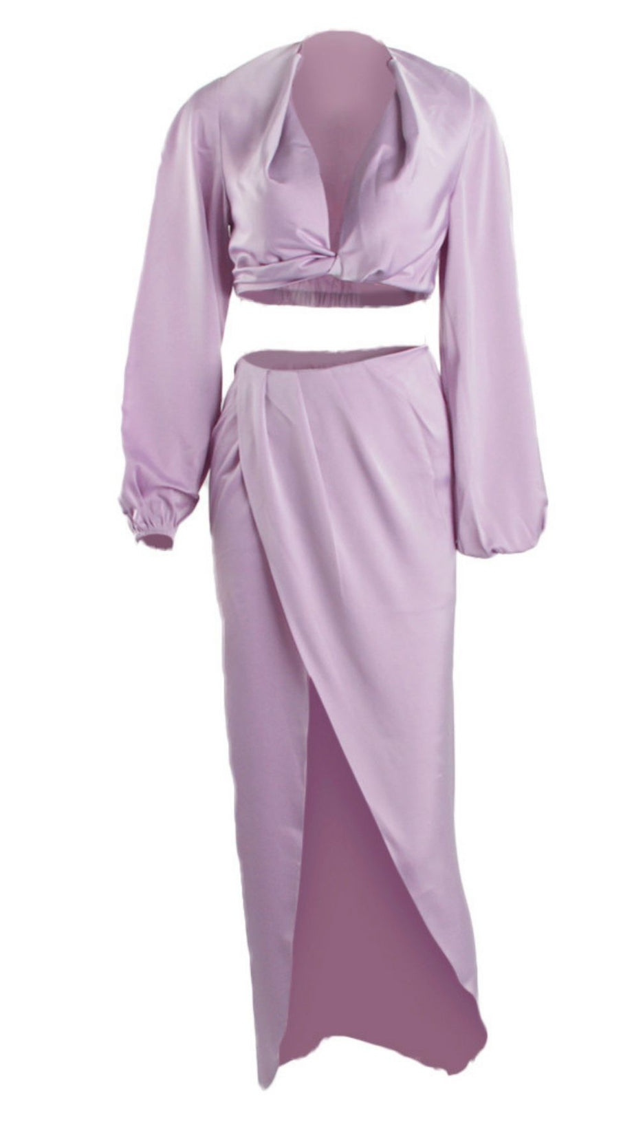 ABITO DUE PEZZI CON MANICHE LUNGHE E SPACCO