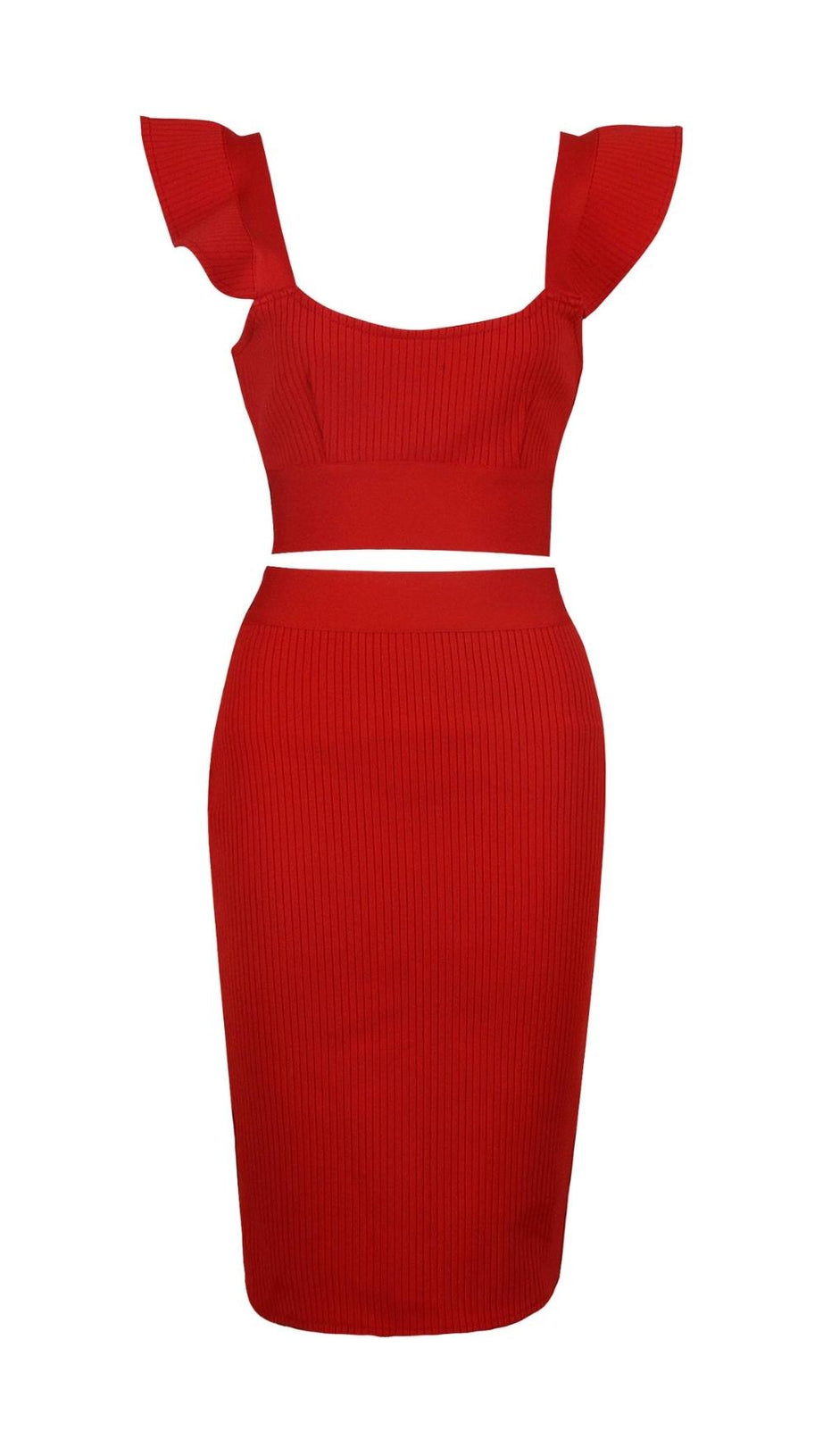 ZWEITEILIGES SET STRICK-MINIKLEID IN SCHWARZ 