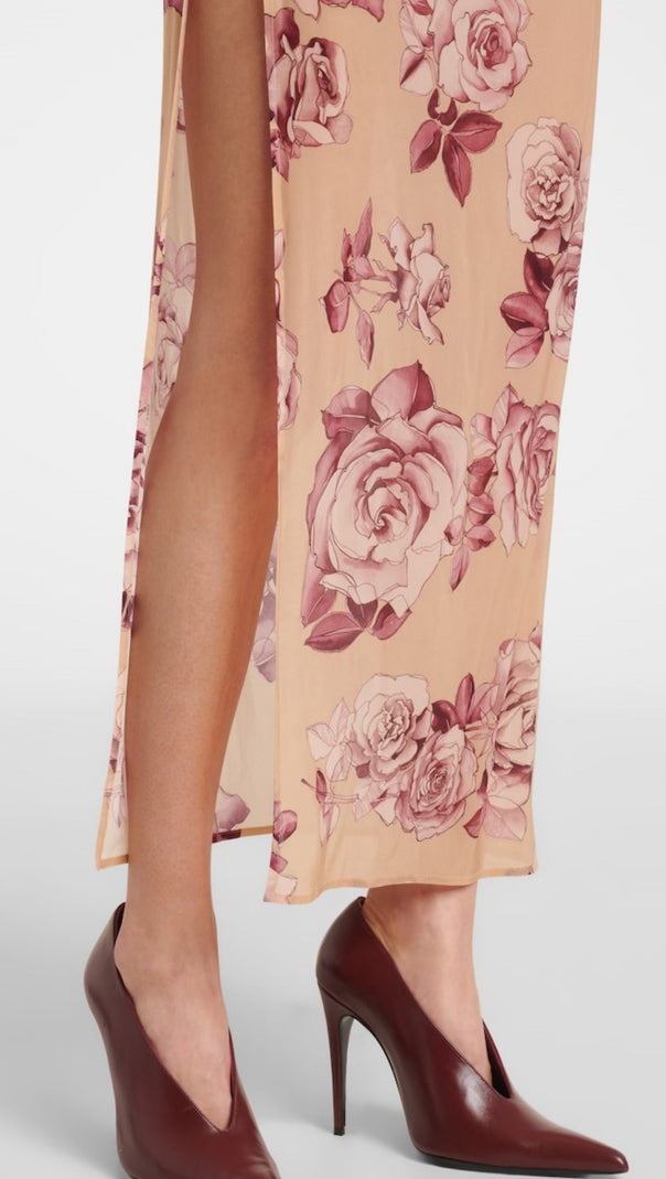 AIIZIE TAYSIA FLORAL STRAPLESS RUCHED MIDI DRESS - product image