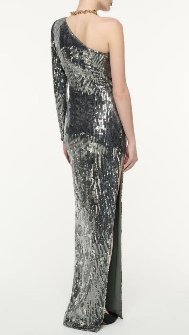 AIIZIE THIRZA FLORAL SEQUIN ONE SHOULDER MAXI DRESS - product image