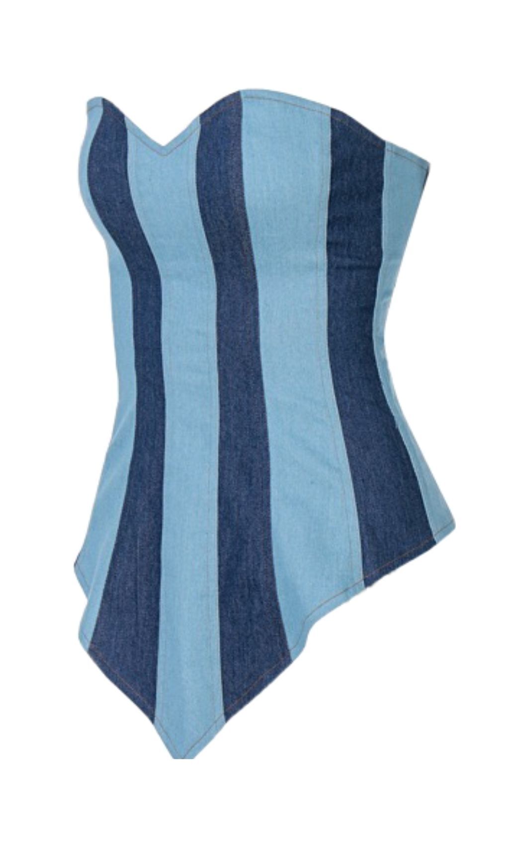 TIE DENIM WRAP CHEST