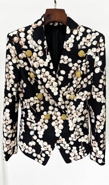 Tripti Printed Buttoned Blazer