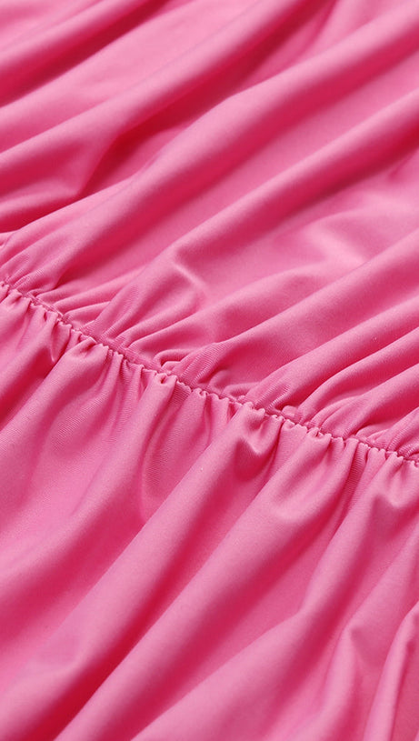 TURTLE CRYSTAL EMBELLISHED DRAPED MINI DRESS