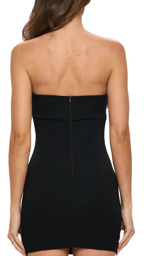 SATIN BOW BODYCON MINI DRESS