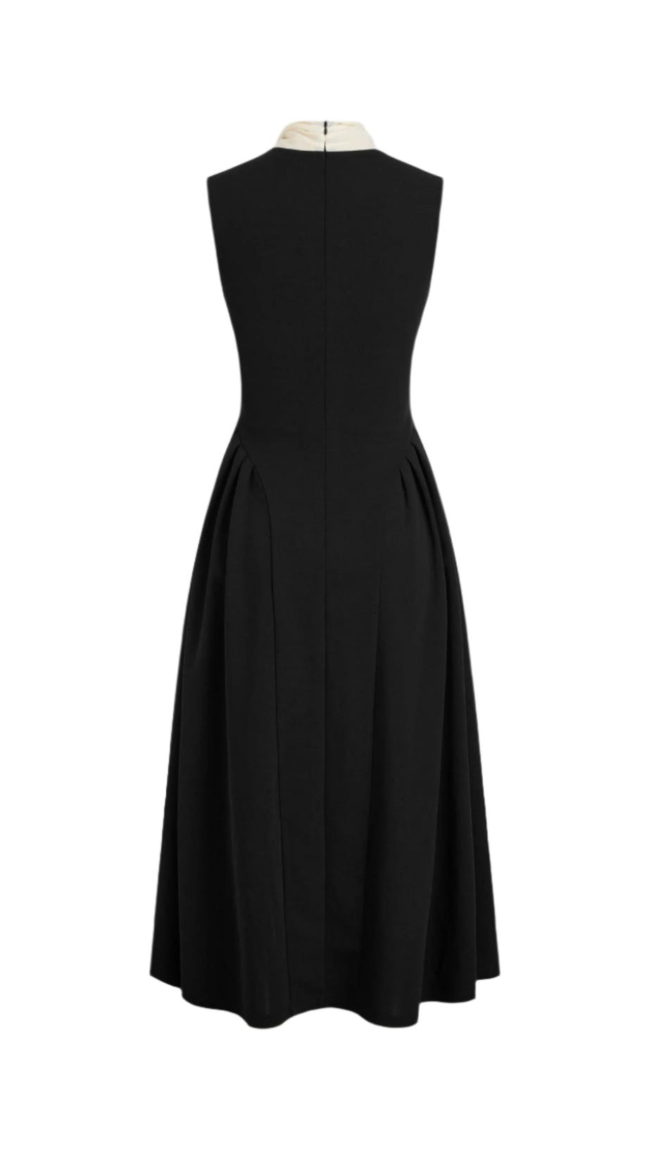 TWO TONE BOW TIE RUFFLE MIDI DRESS