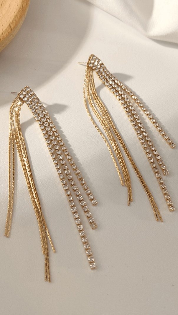 AIIZIE U-SHAPED LONG TASSEL EARRINGS - product image