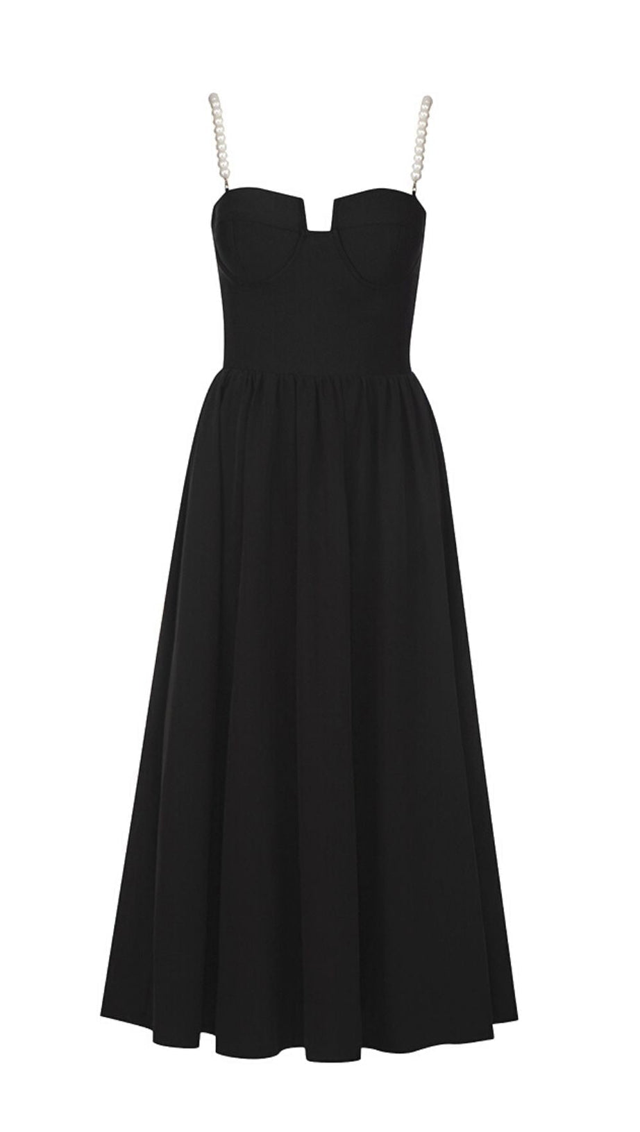UMBRELLA HEMLINE MIDI DRESS IN BLACK