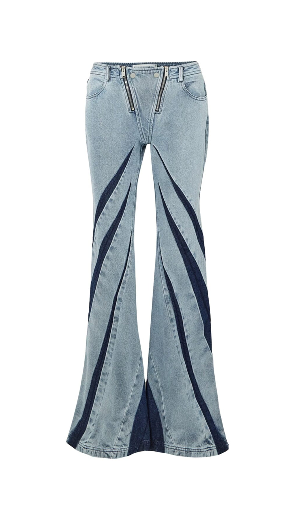 Jeanshose mit Patchwork-Reißverschluss
