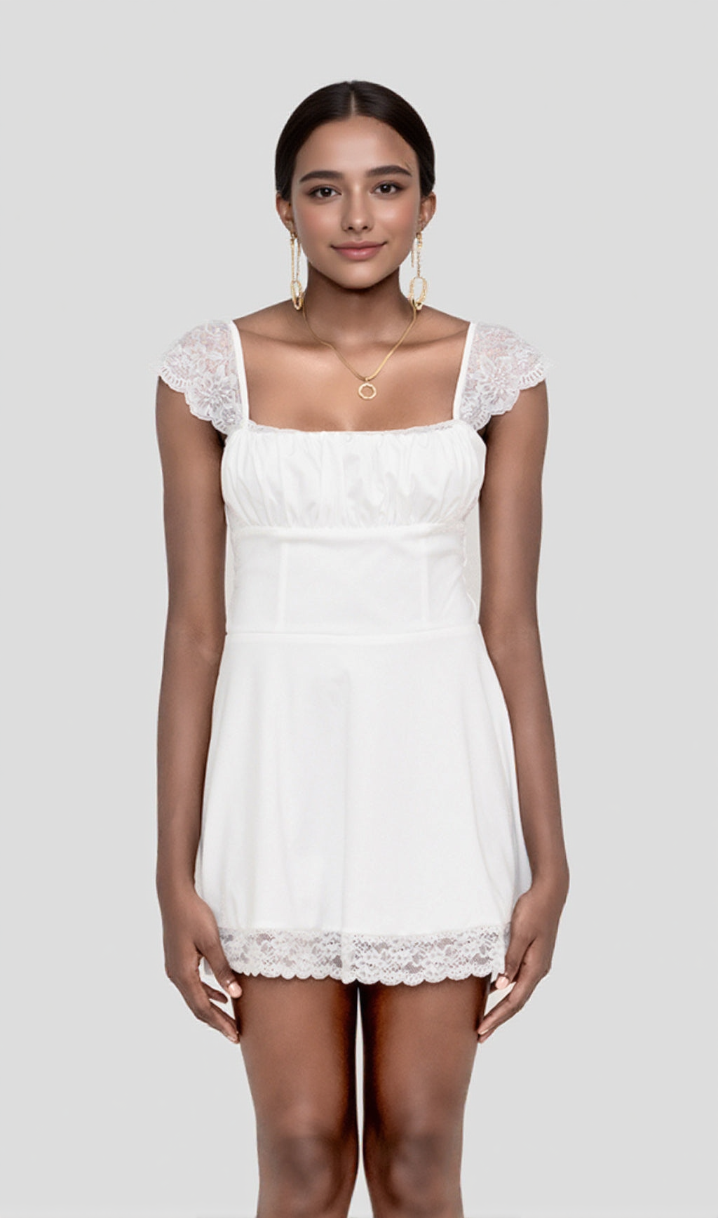 MINI ABITO IN PIZZO DI RASO