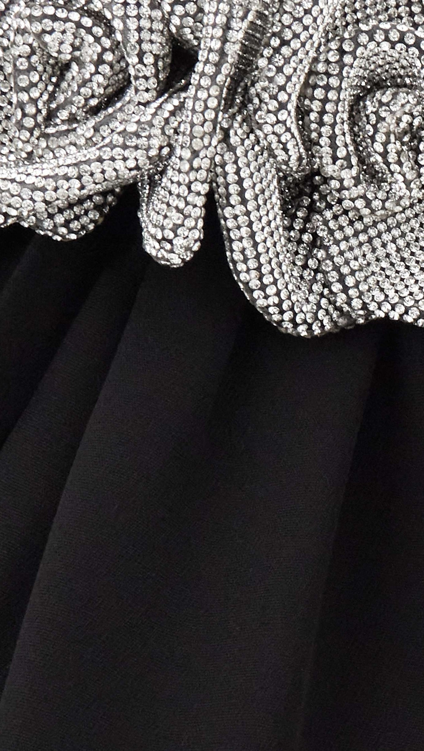 CRYSTAL-EMBELLISHED APPLIQUÉD SILK-CREPE HALTERNECK GOWN