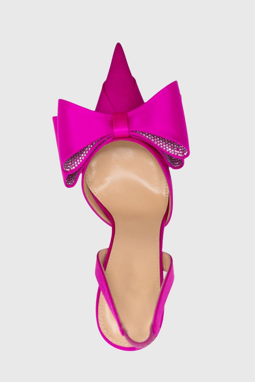 AIIZIE VIOLETA BOW-EMBELLISHED SATIN SLINGBACK PUMPS - PINK - product image
