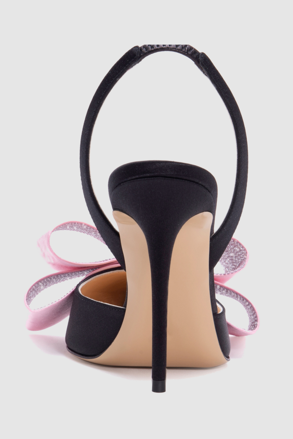 AIIZIE VIOLETA BOW-EMBELLISHED SATIN SLINGBACK PUMPS - BLACK - product image
