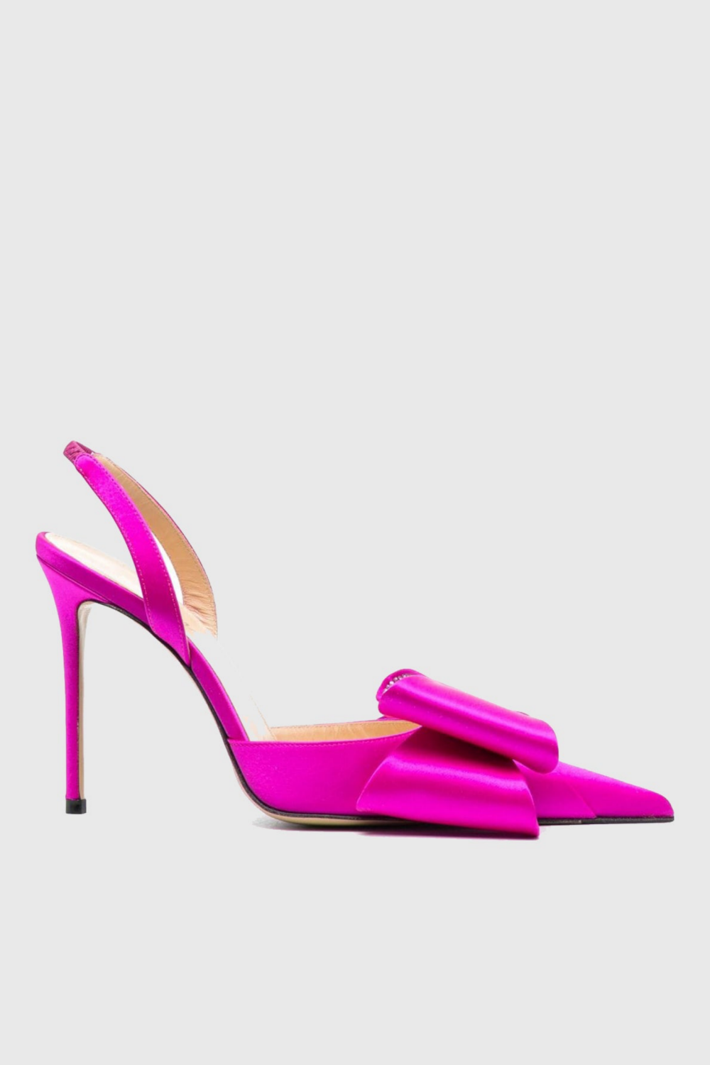 AIIZIE VIOLETA BOW-EMBELLISHED SATIN SLINGBACK PUMPS - PINK - product image