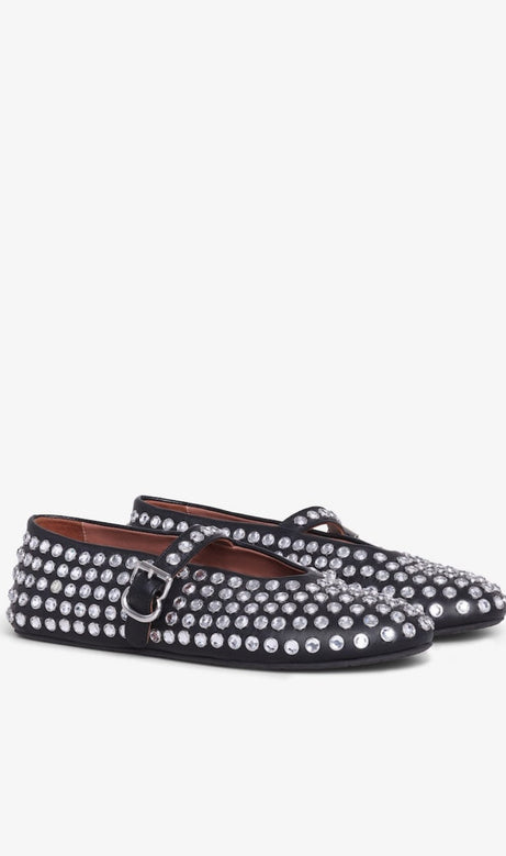 Violeta Rhinestone Fishnet Ballet Flats
