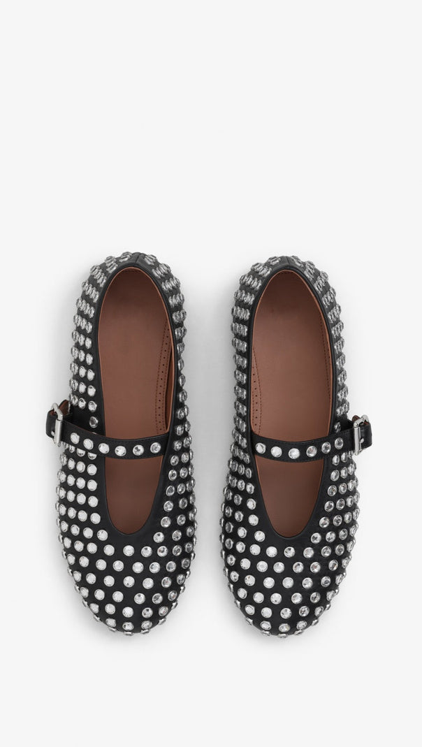 AIIZIE VIOLETA RHINESTONE FISHNET BALLET FLATS - product image