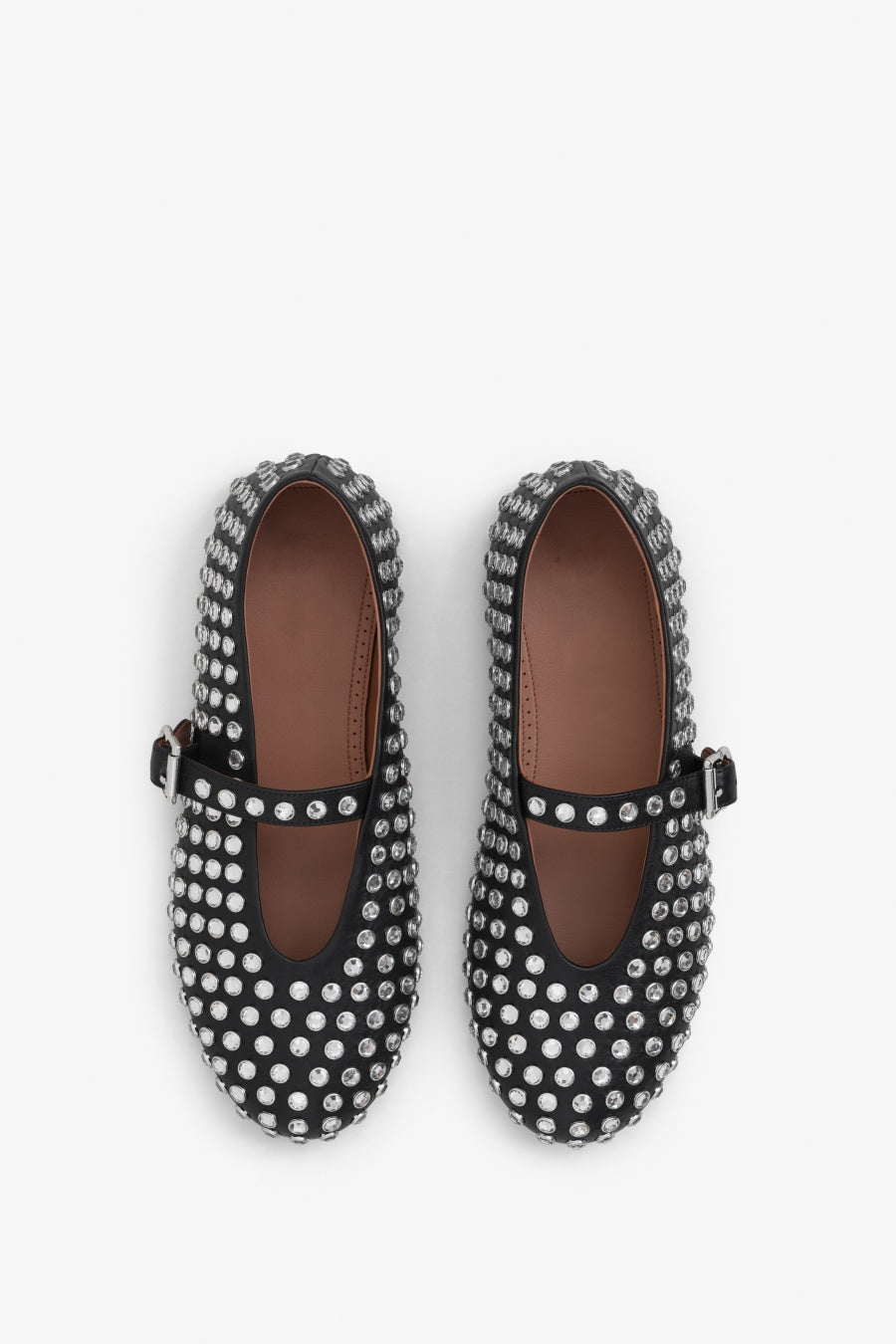 AIIZIE VIOLETA RHINESTONE FISHNET BALLET FLATS - product image