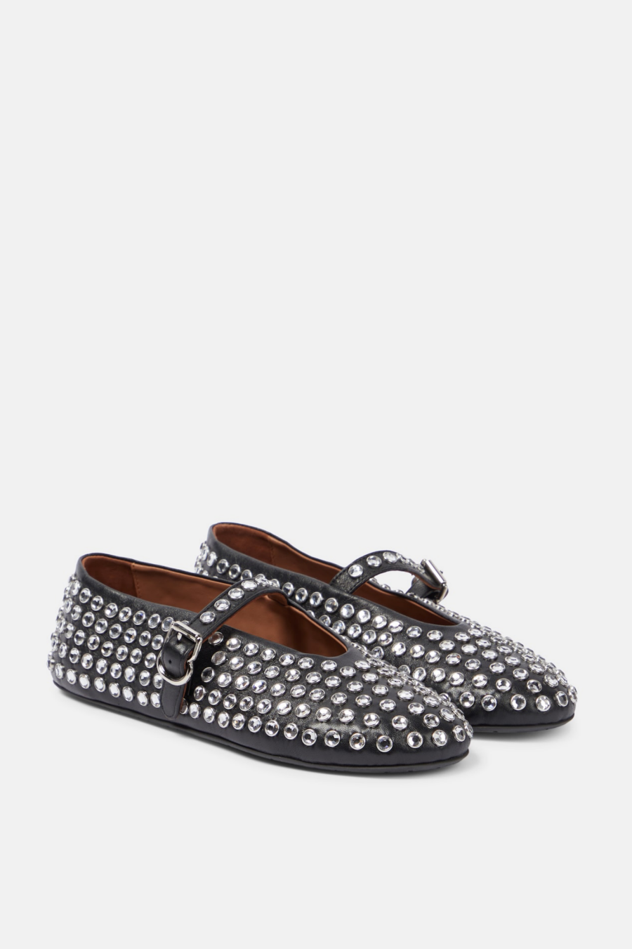 AIIZIE VIOLETA RHINESTONE FISHNET BALLET FLATS - product image