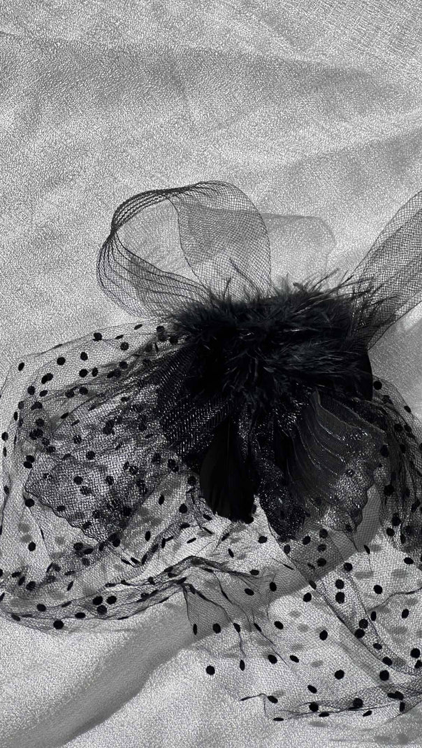 AIIZIE FEATHER MESH COCKTAIL HAT - product image