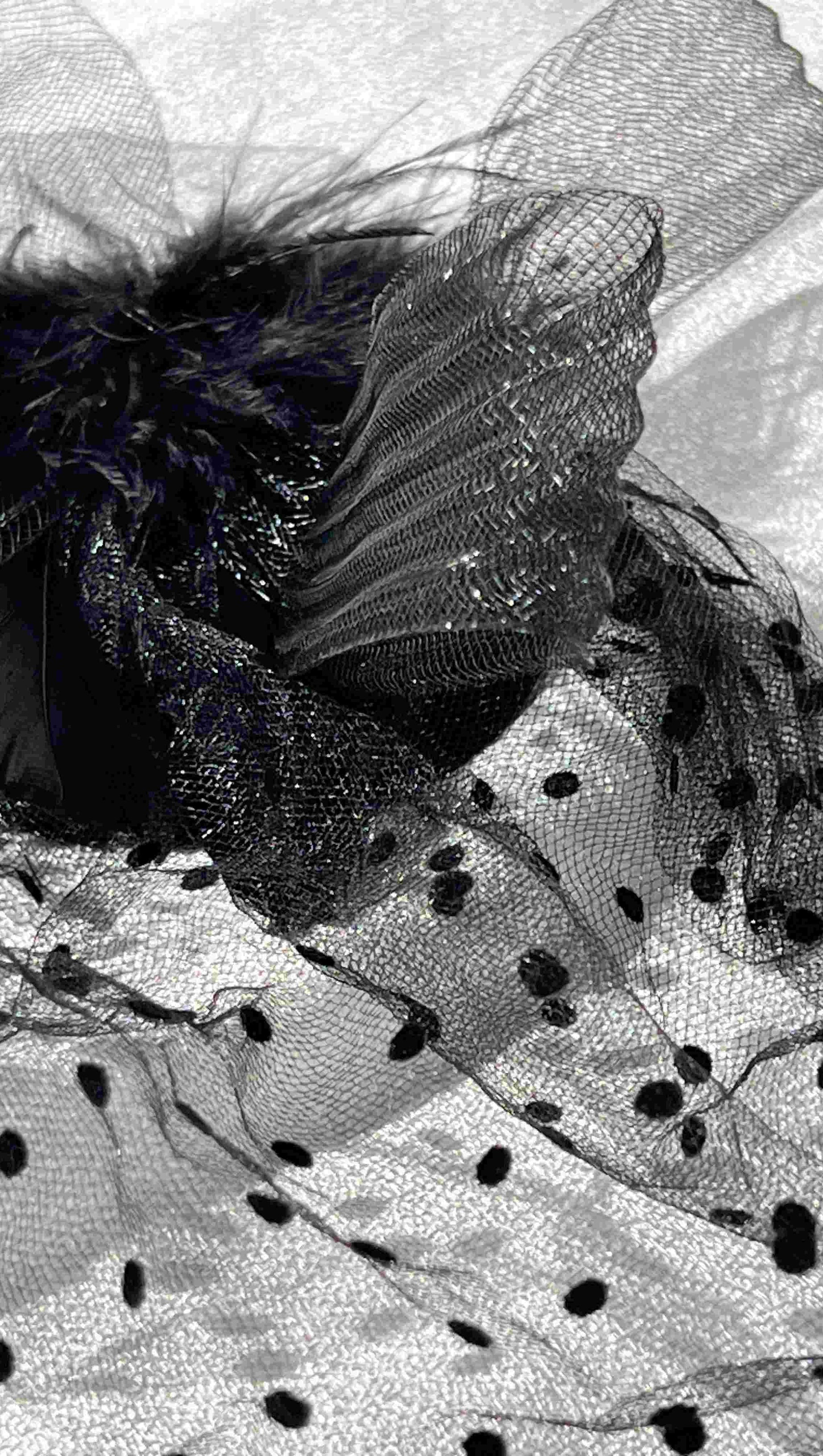 FEATHER MESH COCKTAIL HAT