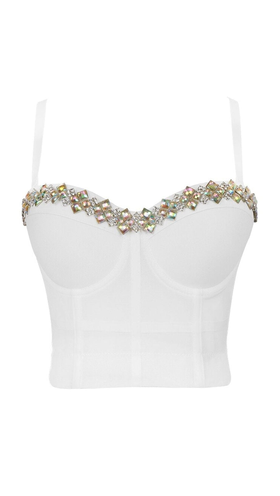 WHITE CRYSTAL CORSET