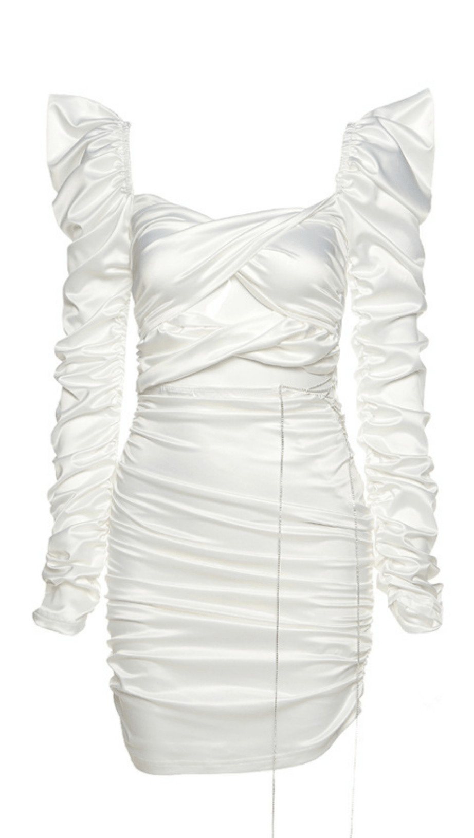 WHITE CUT OUT STAIN DRESS