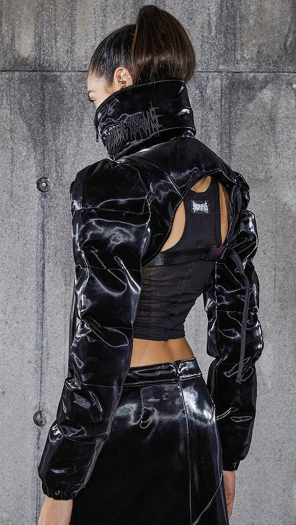 AIIZIE WHITE HIGH NECK SHORT JACKET - product image
