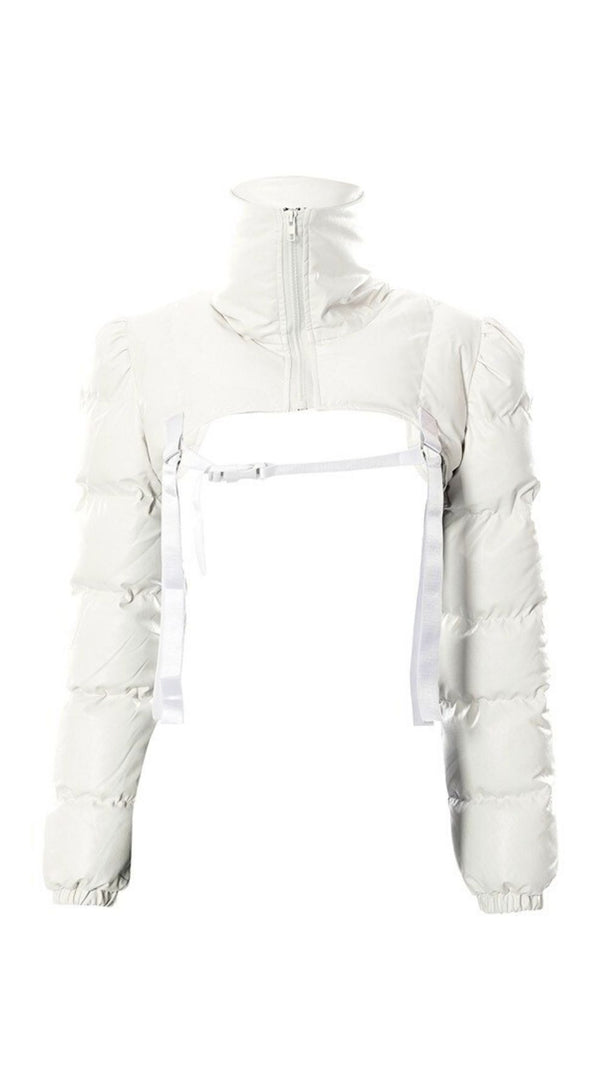 AIIZIE WHITE HIGH NECK SHORT JACKET - product image