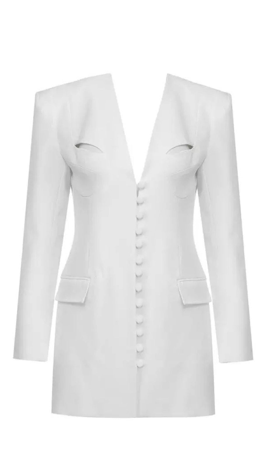 ABITO SMOKING BIANCO CON DRAPPEGGIO CAVO 