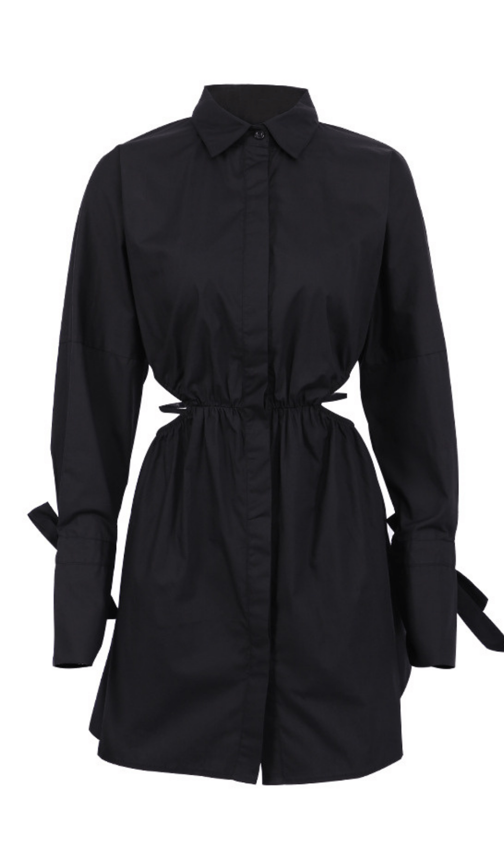 WAIST CUT-OUT SHIRT DRESS